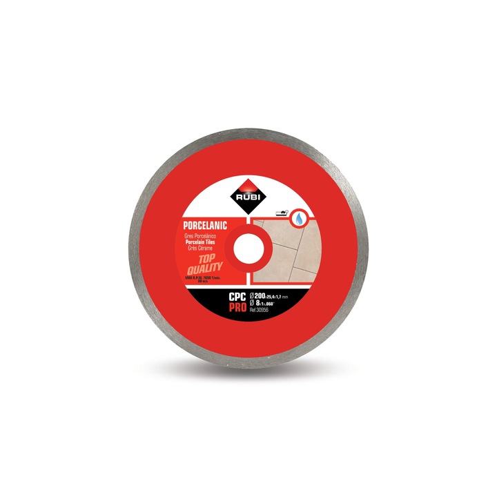 RUBI CPC 200 mm PRO диамантен диск за мокро рязане на порцелан