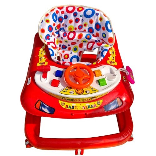 Premergator Enhos Toys cu scaun reglabil,jucarie muzicala , culoarea rosu