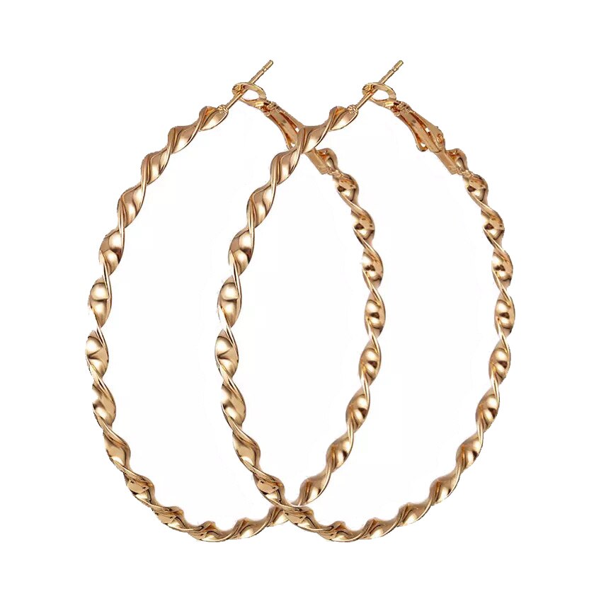 Cercei rotunzi WE009, Auriu