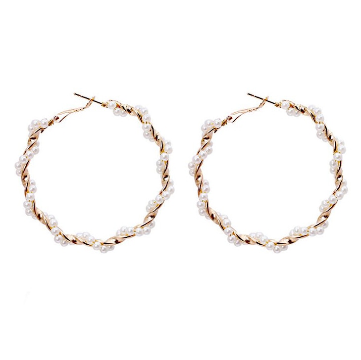 Cercei rotunzi WE011, Auriu