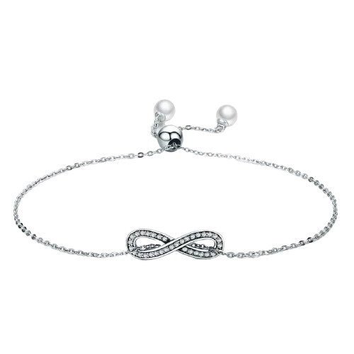 Bratara Thea Argint 925, forma Infinit, placata cu Rodiu