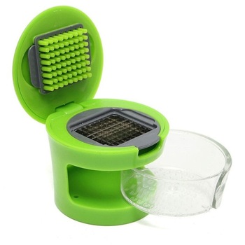 Dispozitiv de Maruntit si Feliat Usturoi Techstar®, 2in1, Recipient Stocare, Cu 2 Lame Dispozitiv de Maruntit si Feliat Usturoi Techstar®, 2in1, Recipient Stocare, Cu 2 Lame