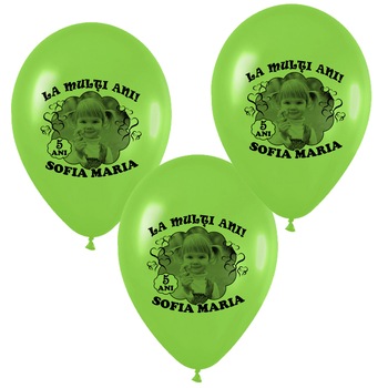 Set 15 baloane personalizate cu fotografie, Personalizari Cadouri, tematica La Multi Ani, culoare vernil Set 15 baloane personalizate cu fotografie, Personalizari Cadouri, tematica La Multi Ani, culoare vernil