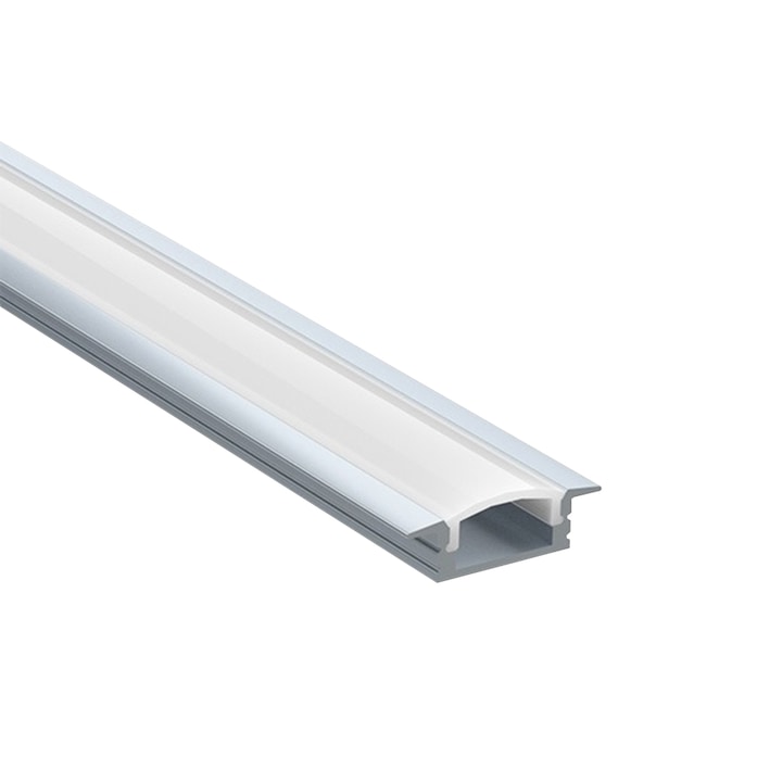 Profil de tavan din aluminiu anodizat pentru benzi LED, LMX-2051, LED Market®, Culoare gri, Lungime 2m