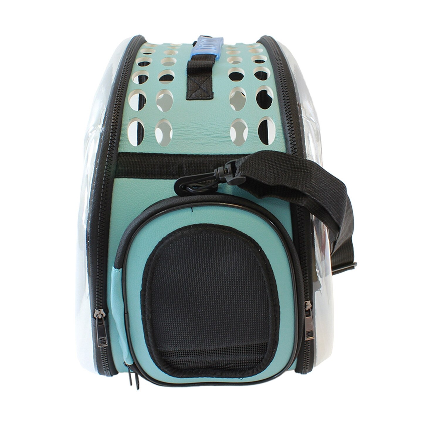 Geanta pentru transport animale de companie 43x32x30cm - Transparent blue