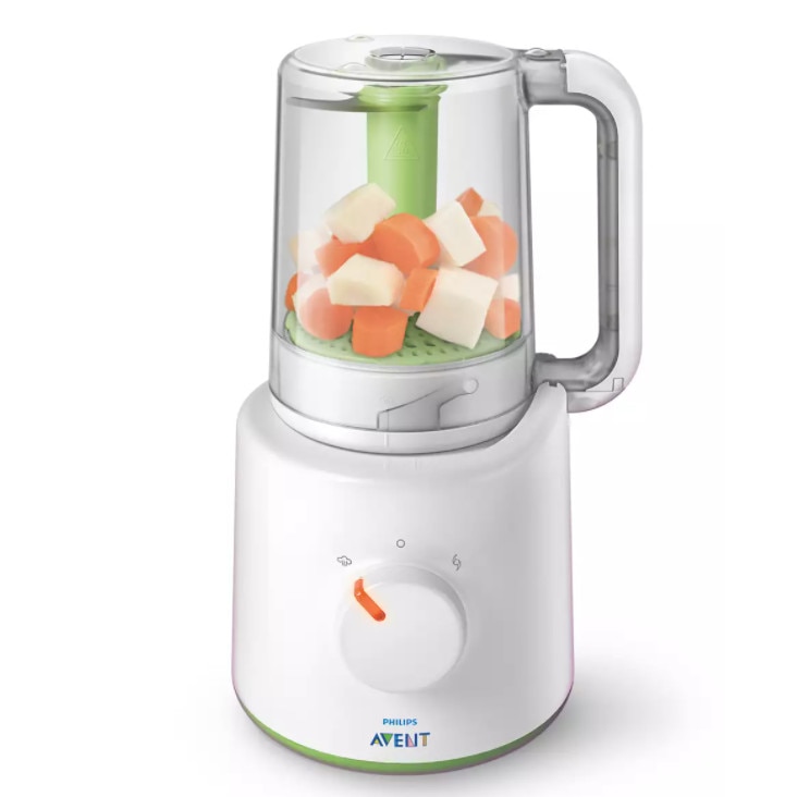 Aparat Philips 2 in 1 pentru Prapararea Hranei pentru bebelusi, Alimentare 400 W, Tensiune 220-240 V, Lungime cablu 70 m, 200 ml, Alb/Verde