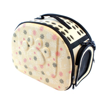 Geanta de transport animale, pliabila, pentru caini sau pisici de talie mica, bej Geanta de transport animale, pliabila, pentru caini sau pisici de talie mica, bej