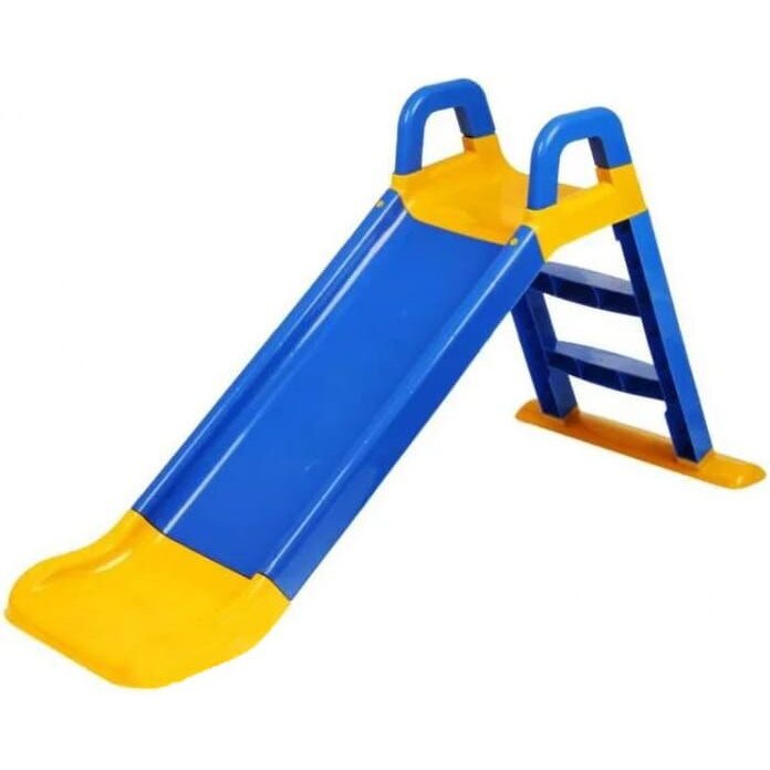 Tobogan albastru-galben pentru copii, ideal pentru gradina, lungime 140 cm