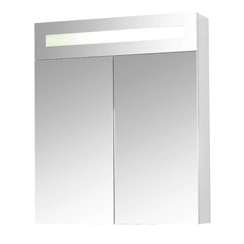 Oglinda baie tip dulap cu 2 rafturi, alb melaminat, 71x60x15 cm Oglinda baie tip dulap cu 2 rafturi, alb melaminat, 71x60x15 cm