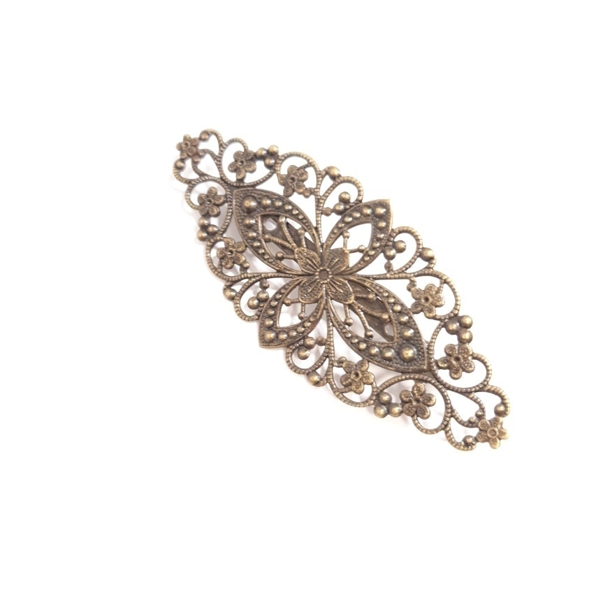 Brosa metalica, model floral, bronz antic, Eurozone