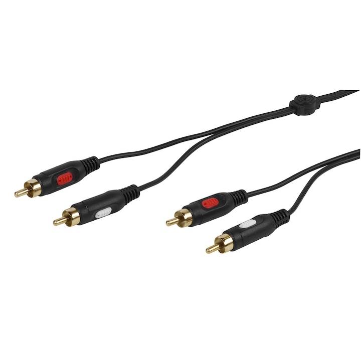 Аудио кабел Vivanco 46011, 2xRCA М, 2xRCA М ,Позлатени контакти, 2.5м