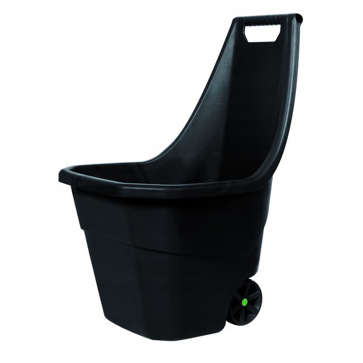 Градинска количка, пластмасова, черна, 55 L, Load & GO