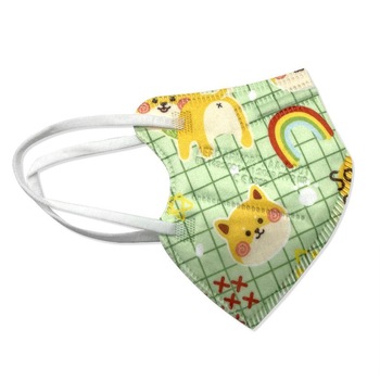 Set 5 Masti de protectie pentru copii ambalate individual, standard FFP2/KN95 din 5 straturi CE 0598, BFE>95, verde Set 5 Masti de protectie pentru copii ambalate individual, standard FFP2/KN95 din 5 straturi CE 0598, BFE>95, verde