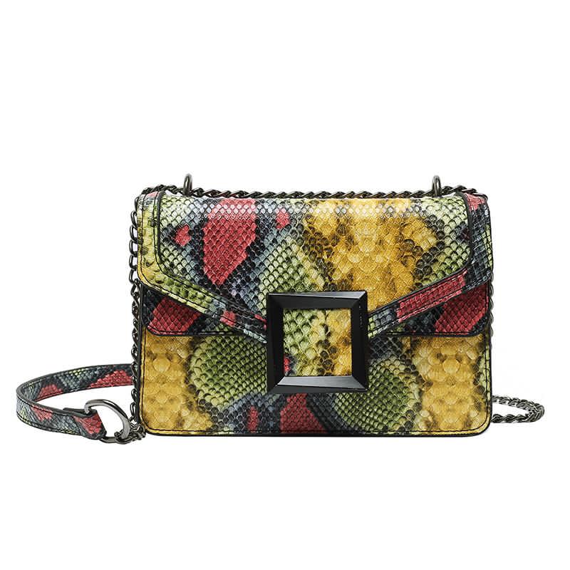 Geanta Dama Print Animale Multicolor Luxury cu lant metalic ZG008-1