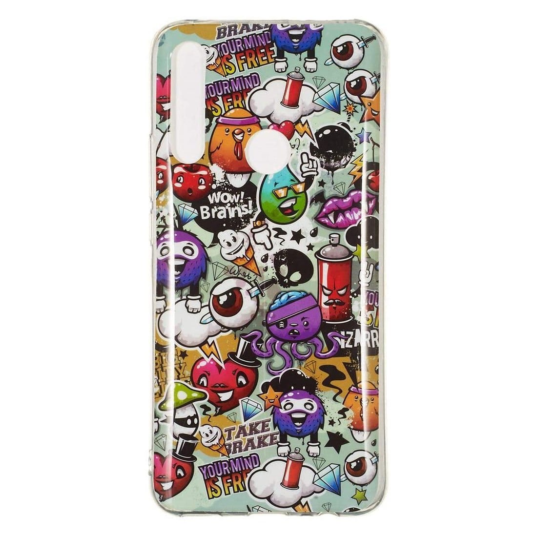 Husa silicon compatibila cu Huawei P40 Lite E Fosforescent model Graffity, Silicon, TPU Viceversa