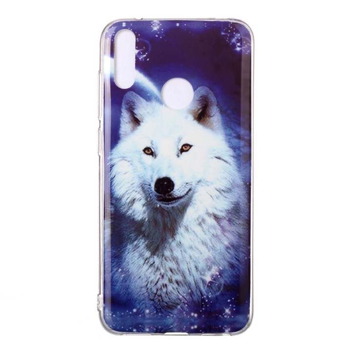 Husa silicon compatibila cu Huawei P40 Lite E Fosforescent model White Wolf, Silicon, TPU Viceversa