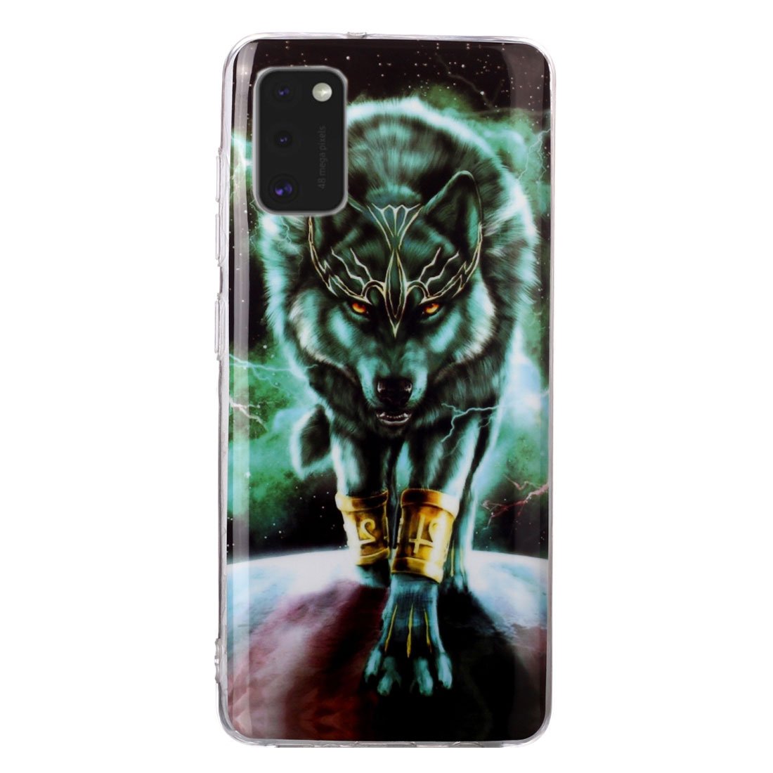 Husa silicon compatibila cu Samsung Galaxy A41 Fosforescent model Mystic Wolf, Silicon, TPU Viceversa