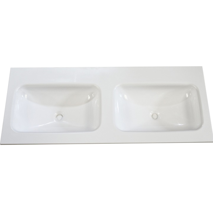 Lavoar compozit pentru mobilier baie 1205 x 460 x 12 2V. 510 X 270 X 125 mm, Kompotech, Alb lucios/mat