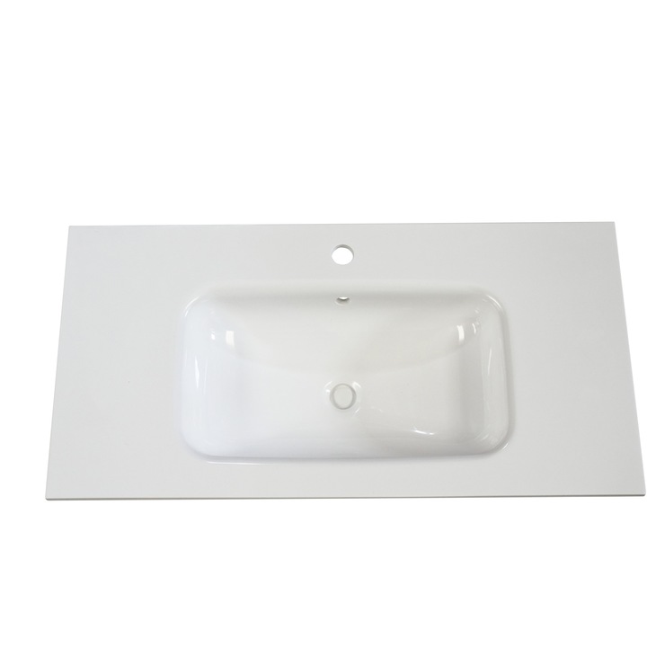 Lavoar compozit pentru mobilier baie 955 x 460 x 12 V.CX 510 X 270 X 125 mm, Kompotech, Alb lucios/mat