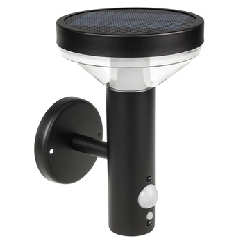 Lampa solara de perete LED Maclean cu senzor MCE455 B IP44, negru Lampa solara de perete LED Maclean cu senzor MCE455 B IP44, negru