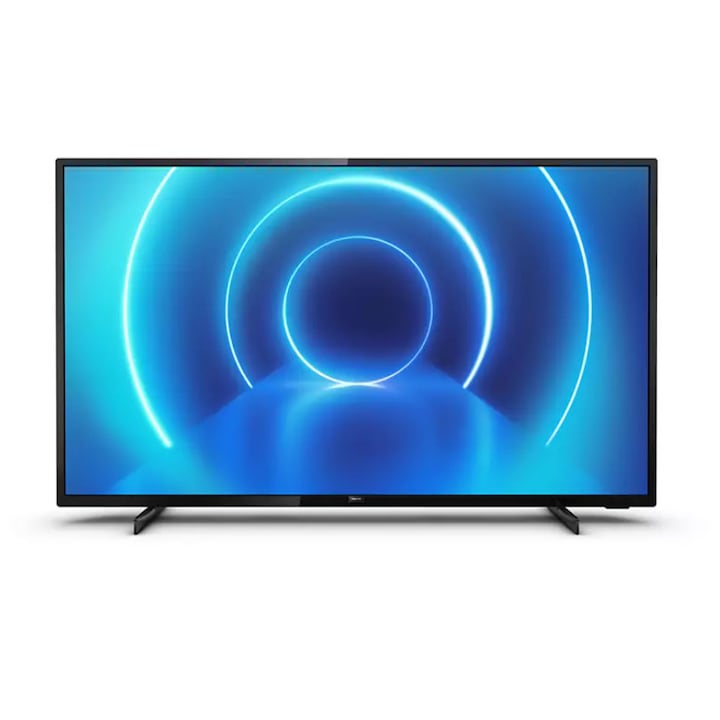 Philips Smart TV LED 4K UHD, диагонал 178 см, поддържа се HDR 10+, 3840 x 2160, 16:9, SimplyShare/Screen Mirroring, QuadCore, широк екран, черен