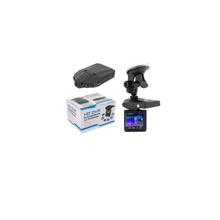 Iskobob autós videokamera, HD DVR, 2,5" TFT, fekete