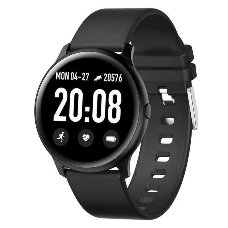 Ceas inteligent, SmartWatch cu Bluetooth, monitorizarea ritmului cardiac, notificari, alarma, functii Fitness S129 Negru