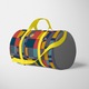 Geanta Voiaj Handmade, Travel Duffle Bag Original Mulewear, Geometric Abstract Desen Color Copii, Child Mumble, Multicolor, 46 L