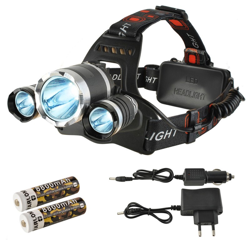 Lanterna pentru cap, Zola®, 3 leduri, 3800 lumeni, acumulatori