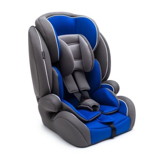 Scaun auto 3 in 1, pentru copii cu varste intre 9 luni si 12 ani, centuri in 3 puncte, cotiere profilate, tetiera reglabila, material respirabil, capac detasabil, albastru inchis, 62 x 42 x 44 cm