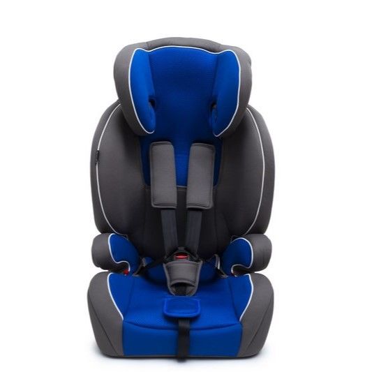 Scaun auto pentru copii cu centuri in 3 puncte, tetiera reglabila, 9-36kg, gri deschis-albastru