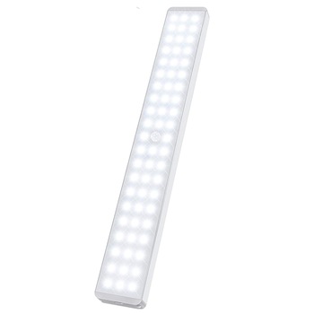Corp de iluminat LED cu senzor de miscare, Simply Joy , reincarcabil, fara fir, portabil, cu suport magnetic, pentru dressing, dulap de bucatarie, baie, hol, scari – 60 de leduri