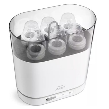 Sterilizator Philips 4 in 1 Electric cu Abur, Tensiune 220-240 V 50-60 Hz, Etapa 0 - 6 luni, 650 W, Material Polipropilena, Sterilizare in 6 minute, Alb Sterilizator Philips 4 in 1 Electric cu Abur, Tensiune 220-240 V 50-60 Hz, Etapa 0 - 6 luni, 650 W, Material Polipropilena, Sterilizare in 6 minute, Alb