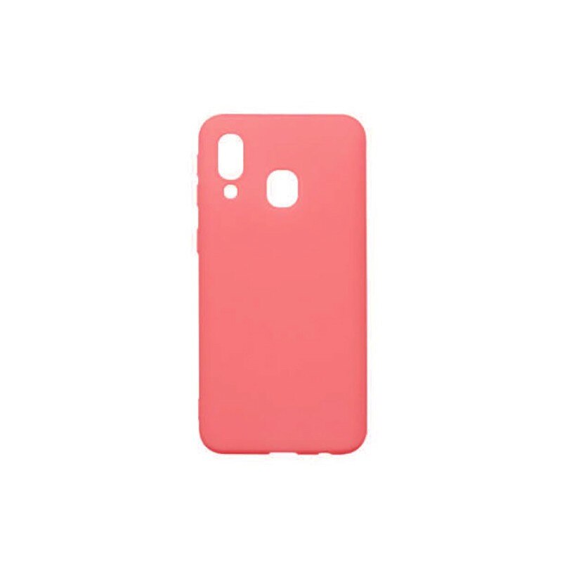 Husa Spate Forcell Silicone Pentru Samsung Galaxy A40, Alcantara La Interior - Roz