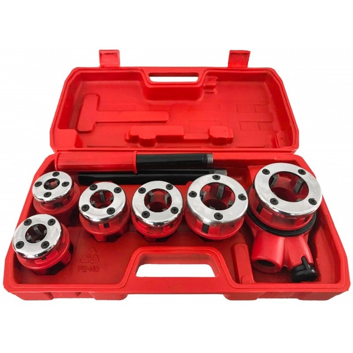 Set clupa filetat manuala 6 piese 1/4", 3/8", 1/2", 3/4", 1", 1-1/4" V07514 Verke