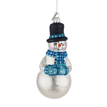 Ornament brad, glob model om de zapada, L125, Sticla, 11cm Ornament brad, glob model om de zapada, L125, Sticla, 11cm