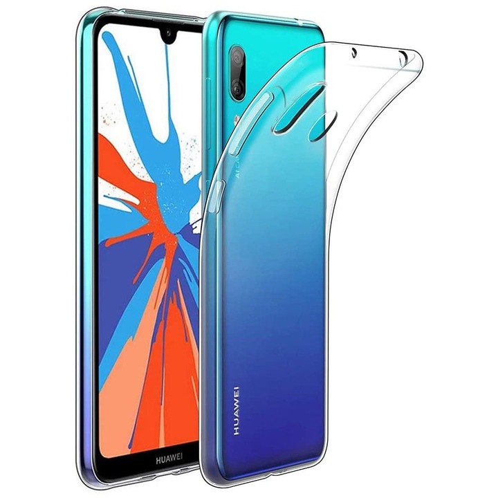 Huawei Y7 2019 kompatibilis szilikon hátlaptok, vékony, átlátszó, 1mm