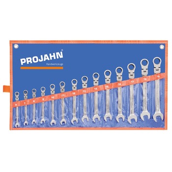 Set chei combinate PROJAHN GearTech flexibila cu clichet 6-19mm 14 buc/set Set chei combinate PROJAHN GearTech flexibila cu clichet 6-19mm 14 buc/set