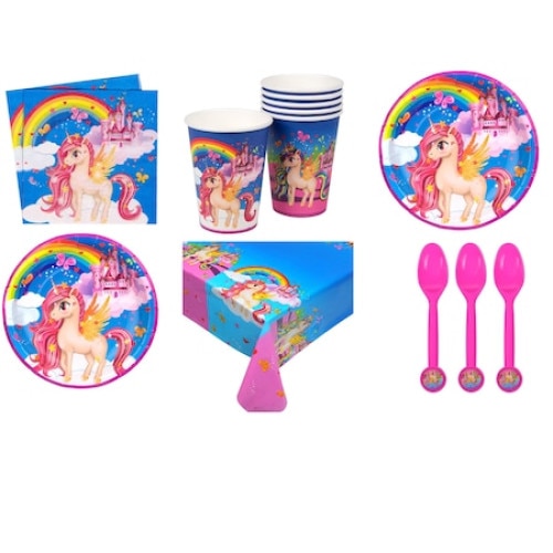Set accesorii pentru petrecere, Cali, tematica cu Unicorn