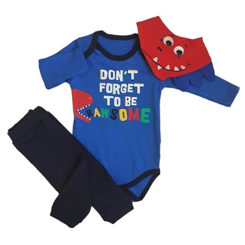 Compleu din 3 piese de bumbac, Awesome Compleu din 3 piese de bumbac, Awesome