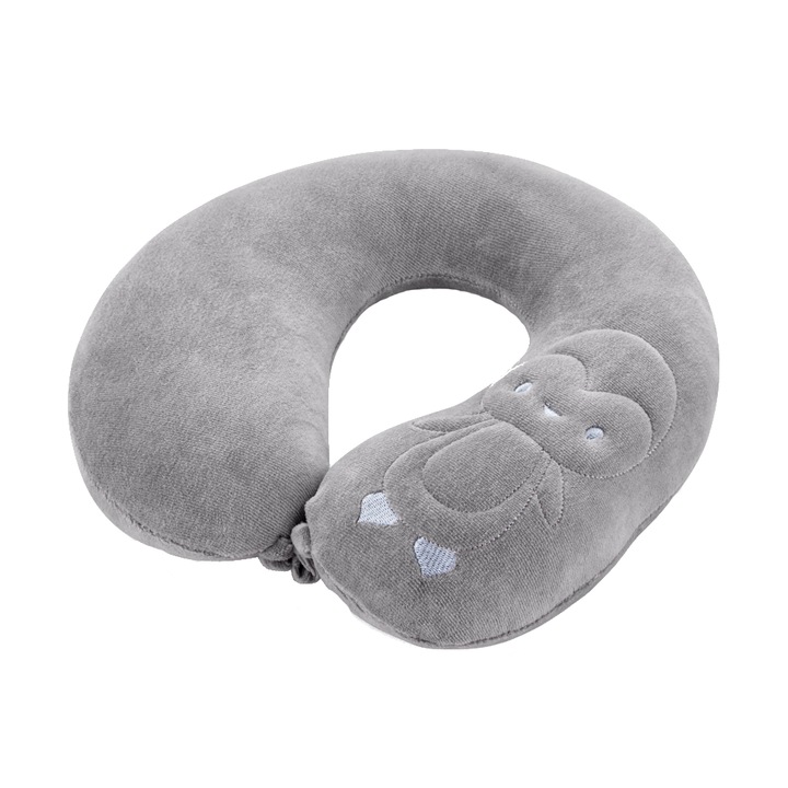 Pernuta suport pentru gat BabyJem Head and Neck Pinguin Grey