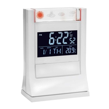 Statie meteo alba cu sticla 10x14 cm Statie meteo alba cu sticla 10x14 cm