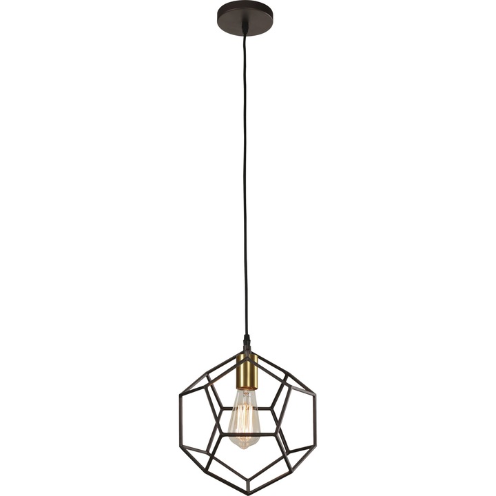Klausen medál, Atom Sp1, fekete/arany, KL 6334, E27, 1 x 11 W