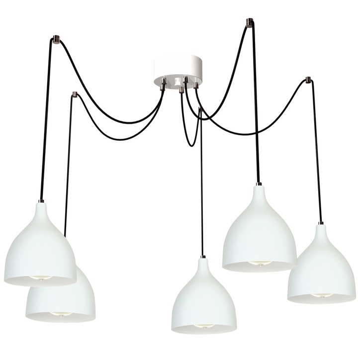 Висулка Klausen, Норвегия Sp5, Бяла, KL 6520, E27, 5 x 11 W