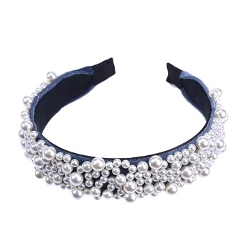 Bentita Albastru cu Perle WAPB034 Bentita Albastru cu Perle WAPB034