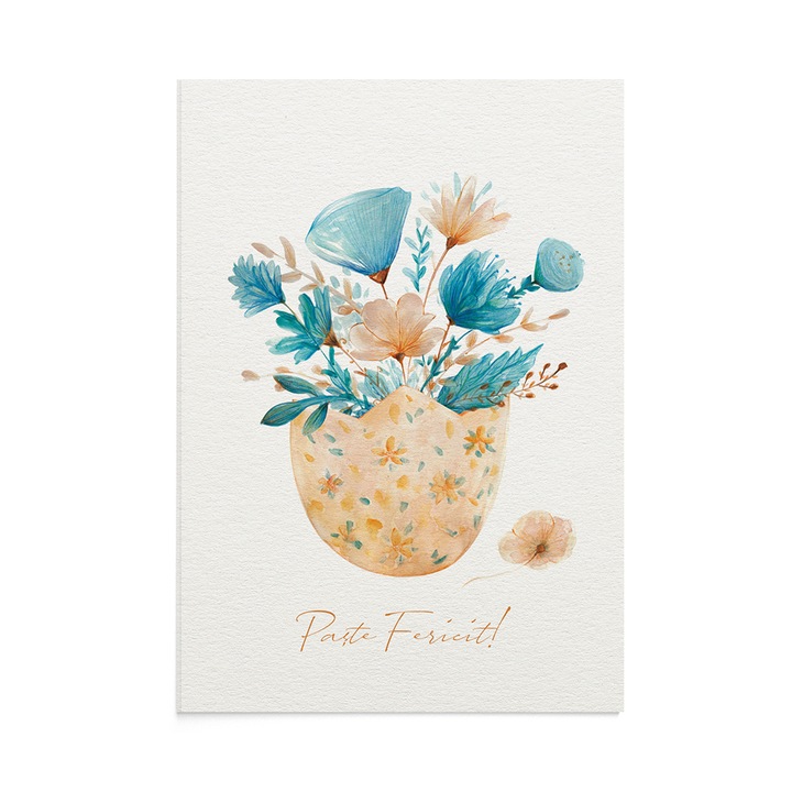 Felicitare Paste Floral Egg, Zizula Cards, Multicolor, 105 x 150 mm