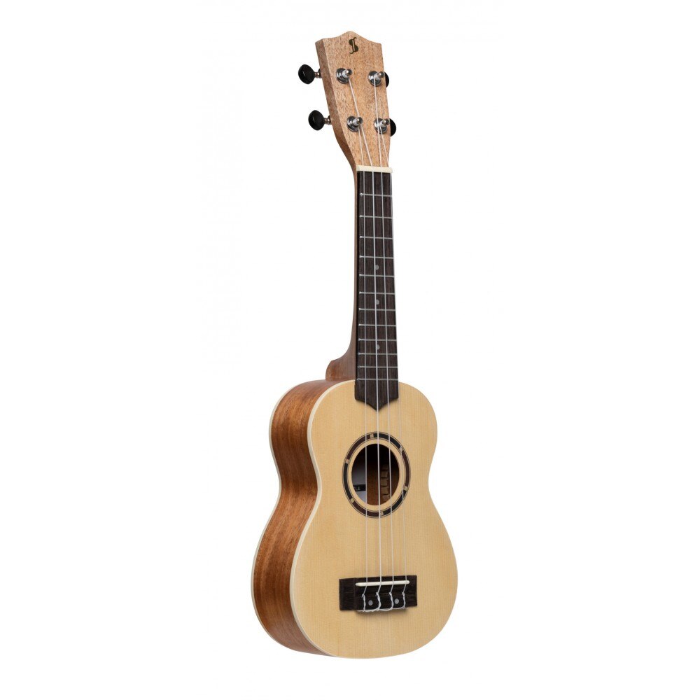 Chitara ukulele soprano cu husa Stagg 30, Lemn molid, Maro