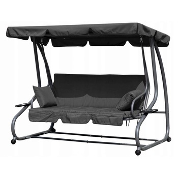 Leagan mare pentru gradina, gri, include 2 perne, spatar rabatabil, design modern, 200x120x164cm Leagan mare pentru gradina, gri, include 2 perne, spatar rabatabil, design modern, 200x120x164cm