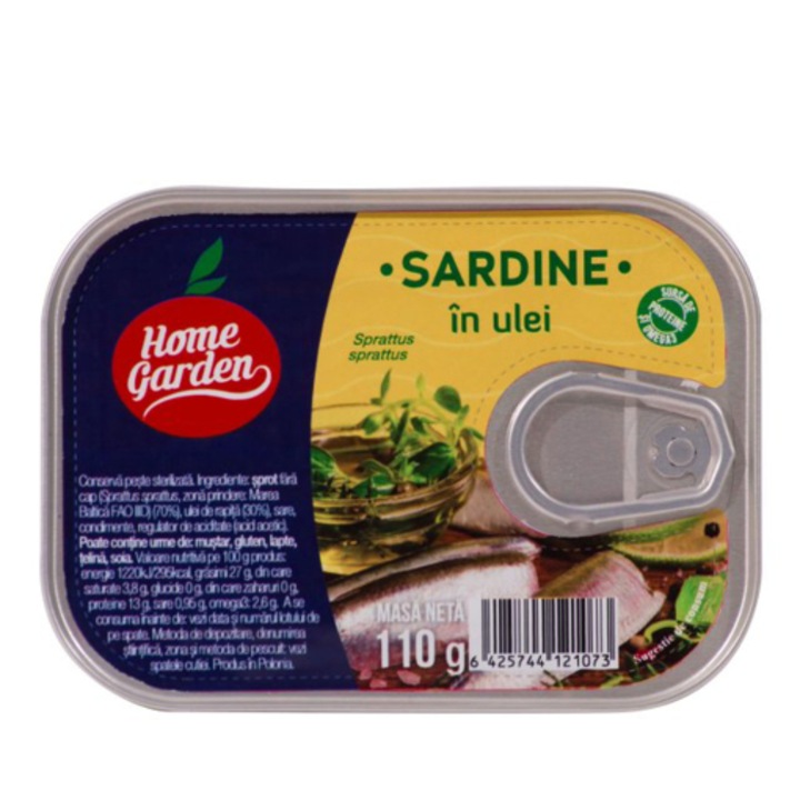 Sardine in Ulei, Home Garden, 110 g