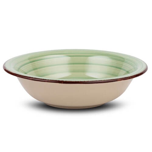 Farfurie adanca stoneware 21 cm Lines Oil Green NAVA 099 203